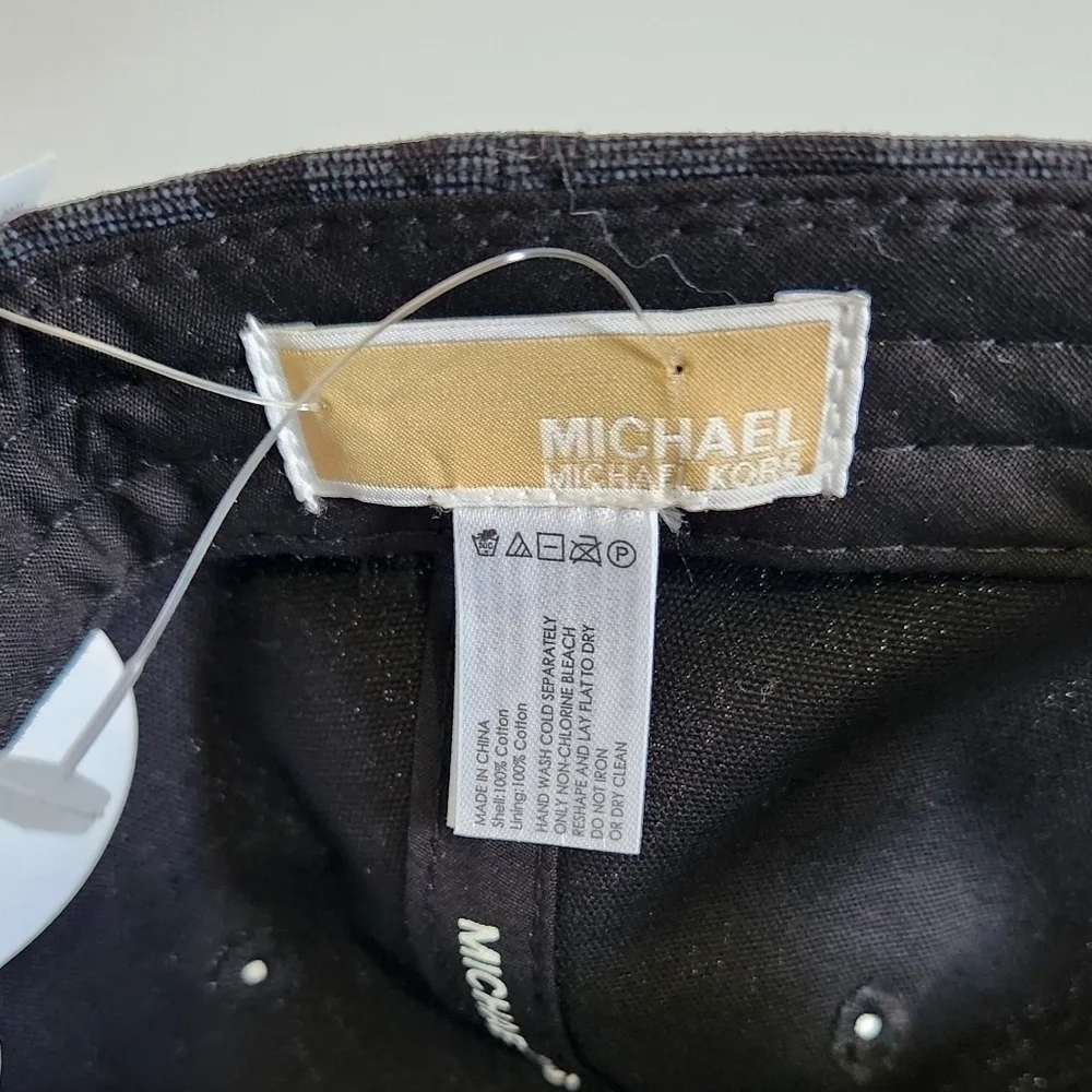 Michael Kors MK Black Allover Trademark Logo Baseball Hat Cap Unisex
